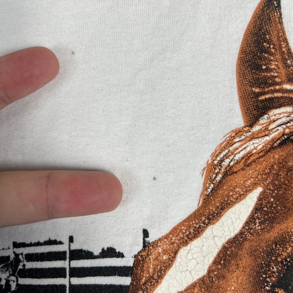 VTG Horse Head Graphic T Shirt Fits M 1990s Jerzees Western Cowboy Riding USA - Picture 5 of 12
